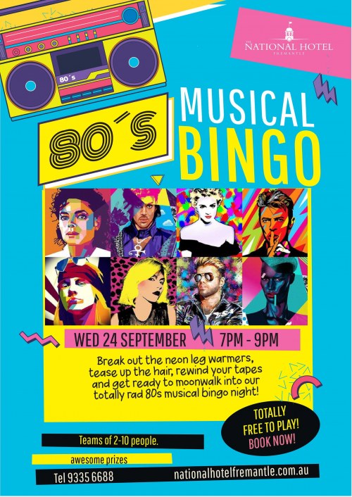 80s Musical Bingo 